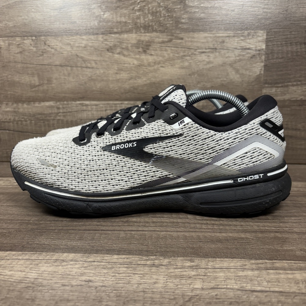 Brooks Ghost 15 Gray Black Mens US Size 10.5 EUR 44.5 1103931D121 Running Shoes - Picture 4 of 10